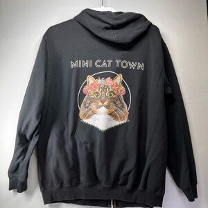 Black‎ Hoodie with Cat Design